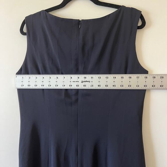 Escada Black Silk Ruffle Fringe V Neck Maxi Dress Formal Gown Womens 42 Large - Picture 14 of 15